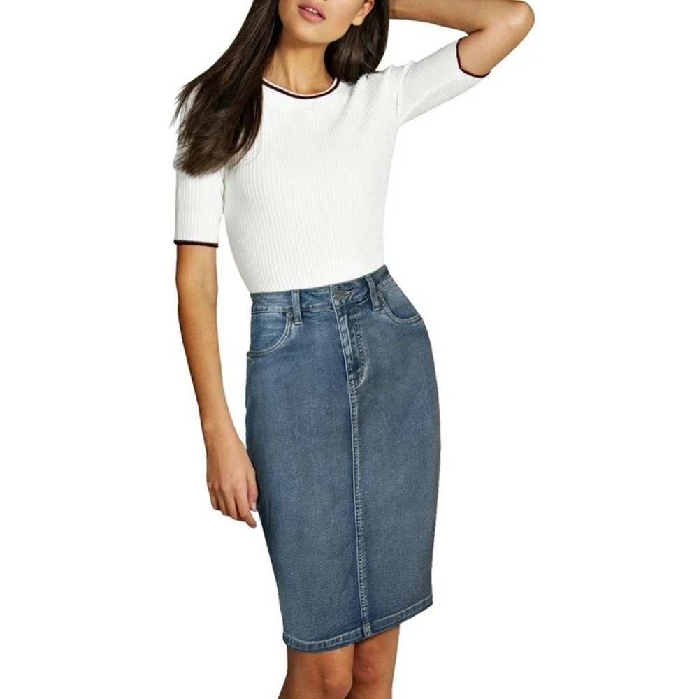 Lexi jeans denim skirt size 10 color blue